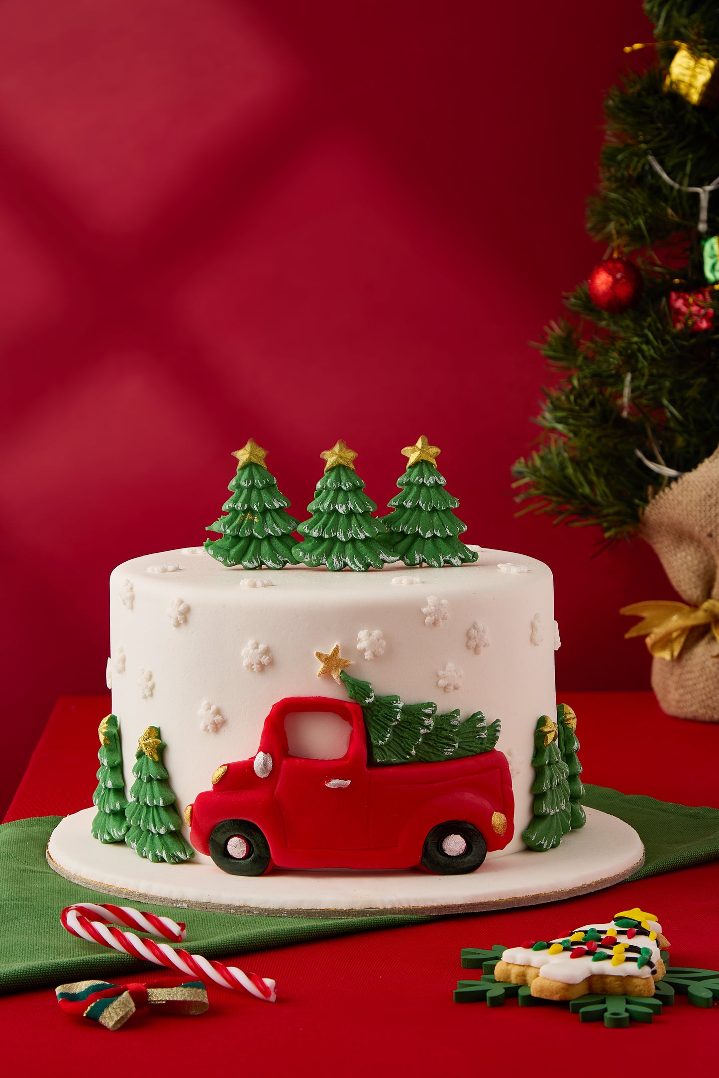 Christmas Tree Truck Cake