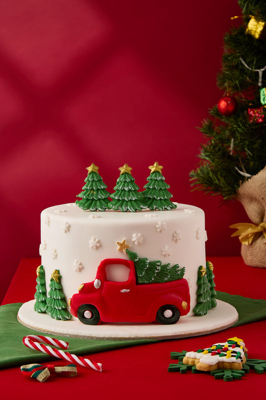 Christmas Tree Truck Cake