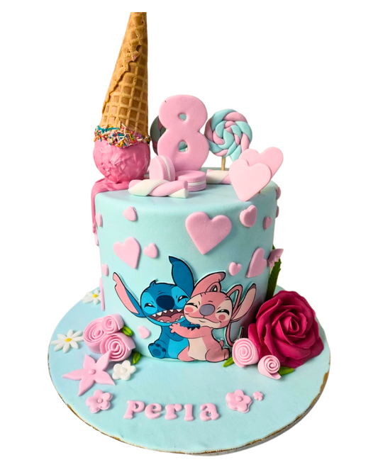 Stitch & Angel Candyland Cake