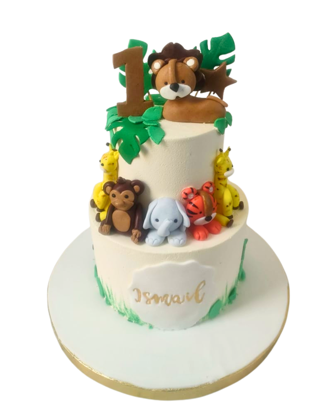 Two-Tier Jungle Animal Cake